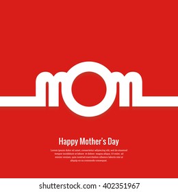 Happy mother's day greeting card. Mothers day minimal background. Flat vector illustration. EPS10.