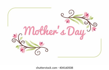 Happy Mothers Day. Greeting Card with Flowers. Vector Illustration