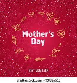 Happy Mother's Day Greeting Card. Mothers day card with heart background. 