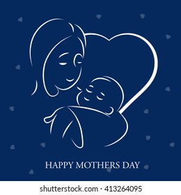 Happy mother's day greeting card with beautiful design elements.
