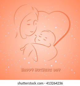 Happy mother's day greeting card with beautiful design elements.
