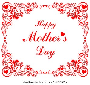 Happy Mother's Day! Greeting card. Celebration background with heart and place for your text. Vector Illustration