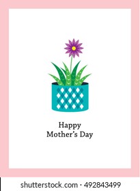 happy mother's day greeting card with plant graphic