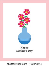 happy mother's day greeting card with plant graphic