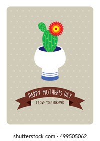 happy mother's day greeting card with plant graphic