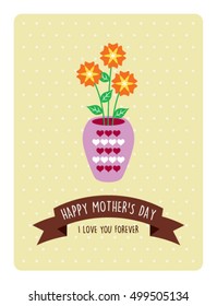 happy mother's day greeting card with plant graphic