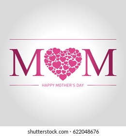 happy mothers day greeting card vector illustration