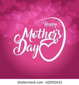 happy mothers day greeting card vector illustration
