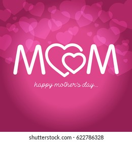 happy mothers day greeting card vector illustration