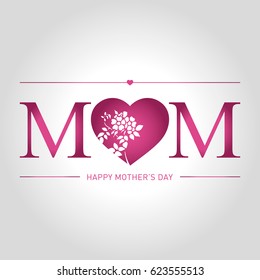 happy mothers day greeting card vector illustration