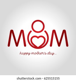 happy mothers day greeting card vector illustration