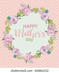 Happy Mother's Day greeting card. Vector illustration