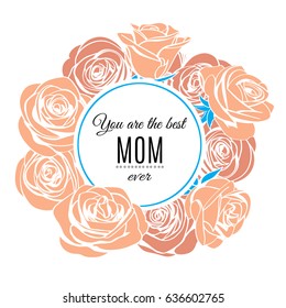 Happy Mother's day greeting card template. Vector illustration.