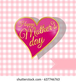 Happy Mothers Day greeting card with hearts