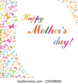 Happy Mother's Day! Greeting card.Celebration background with hearts and place for your text. Vector Illustration