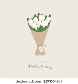 Happy Mother's Day. Greeting cards with a bouquet of flowers. 