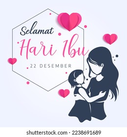 Happy Mother's Day greeting design on December 22, Mother's Day National Holiday. national celebration day