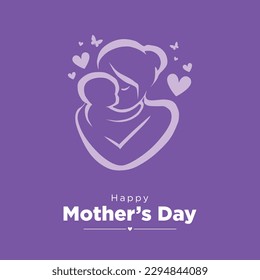 Feliz Día de la Madre diseño de saludo para el día de la madre, 14 de mayo Día de la Madre, post en medios sociales, cartel, afiche.