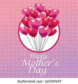 happy mothers day greeting hearts balloons