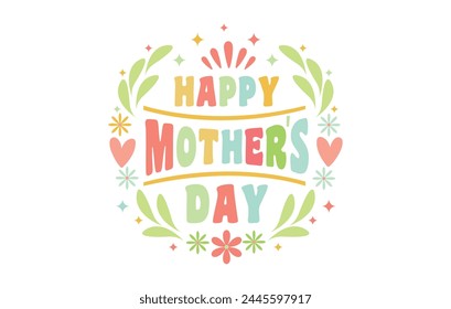 Happy mother's day greeting text vector design