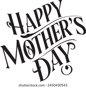 Happy mother's day greeting text vector design. Happy mother's day Typography, mother's day greeting typography in white background for mommy celebration card.