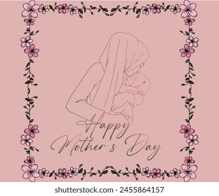 Happy Mother's Day Greeting. Vector