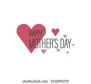 Happy Mother's Day greeting written with hand lettering. Typography design template for poster, banner, gift card, t-shirt print, label, badge. Vector illustration on a white background.