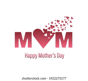 Happy Mother's Day greeting written with hand lettering. Typography design template for poster, banner, gift card, t-shirt print, label, badge. Vector illustration on a white background.