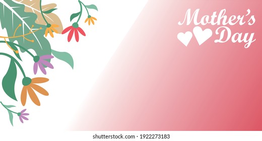 Happy Mother's Day greeting written with hand lettering. Typography design template for poster, banner, gift card, t-shirt print, label, badge. Vector illustration on a white background.