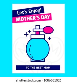 Happy Mother's day greetings card with unique design and blue text