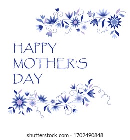 Happy Mothers Day Greetings Card. Bright spring concept illustration with flowers in vector.