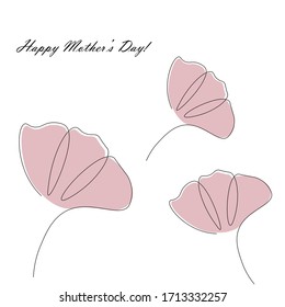 Happy mother's day greetings card, vector illustration