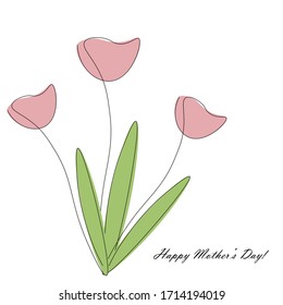 Happy mother's day greetings card, vector illustration