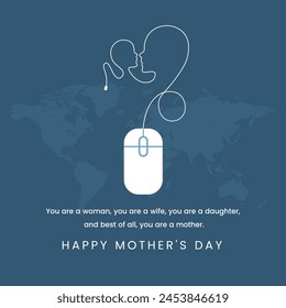 Happy Mother's day greetings Digital Mother's day wishes Indian Mother's day creative vector