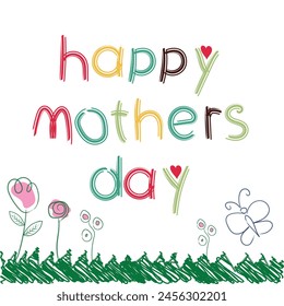 Happy Mothers day Hand drawing vector