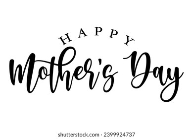 Happy Mother's Day hand drawn lettering vector illustration.