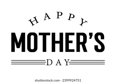 Happy Mother's Day hand drawn lettering vector illustration.