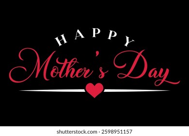 Happy Mother's Day hand drawn lettering vector illustration.