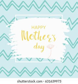 Happy Mother's Day - hand drawn calligraphy postcard. Holiday lettering for card, poster, banner, scrapbook, home decor, print textile. Vector ink illustration.