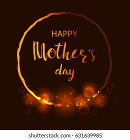 Happy Mother's Day - hand drawn calligraphy postcard. Holiday lettering for card, poster, banner, scrapbook, home decor, print textile. Vector ink illustration.