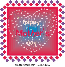 HAPPY MOTHER'S DAY, Hand drawn poster in watercolor with roses, hearts and flower.  Background for cards,  greeting. Happy Mother's Day decorated with flowers ,  Mother's Day Card ,  Mom I love you