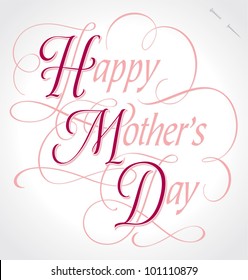 'happy mother's day' hand lettering; vector (eps8);