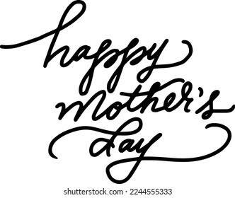 Happy Mothers Day hand lettering. Happy Mother's Day card. Happy Mothers Day typography logo. Custom hand lettering good for greeting cards, tshirt, poster, banners, flyers, etc. Vector Illustration.