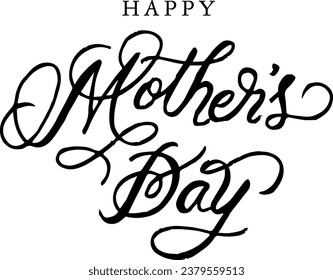 Happy Mother's day hand lettering greeting card. Lovely Mother's Day Slogan. Vector banner for greeting cards, t-shirt design, flyers, etc. Mothers day on white background.