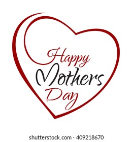 Happy Mothers Day. Hand lettering on the background framework of hearts. Vector greeting inscription with the Mother Day