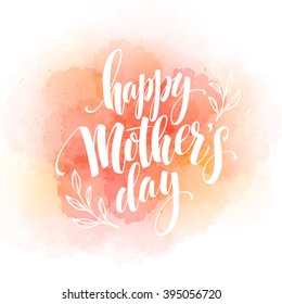 Happy Mothers Day Hand-drawn Lettering  Card.  Vector Illustration EPS 10