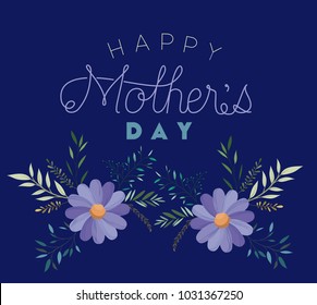 happy mothers day handmade font postcard