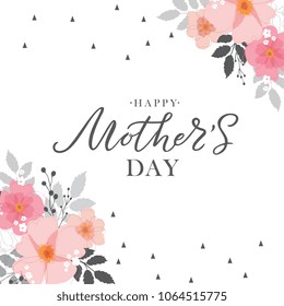 Happy Mother's Day handwritten lettering. Happy Mother's Day typography vector design for greeting cards and poster. Design template celebration. Vector illustration.