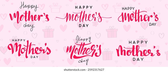 happy mothers day handwritten text calligraphy for banner, poster, flyer, invitation cards etc