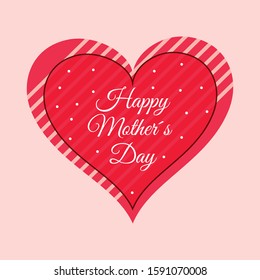 Happy Mothers Day. Heart shaped typographical design